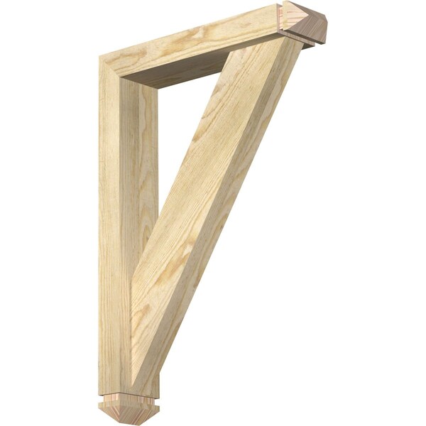 Ekena Millwork Traditional Arts and Crafts Rough Sawn Bracket w/ Offset Brace, Douglas Fir, 4"W x 18"D x 26"H BKT0402X18X26TRA03RDF - main
